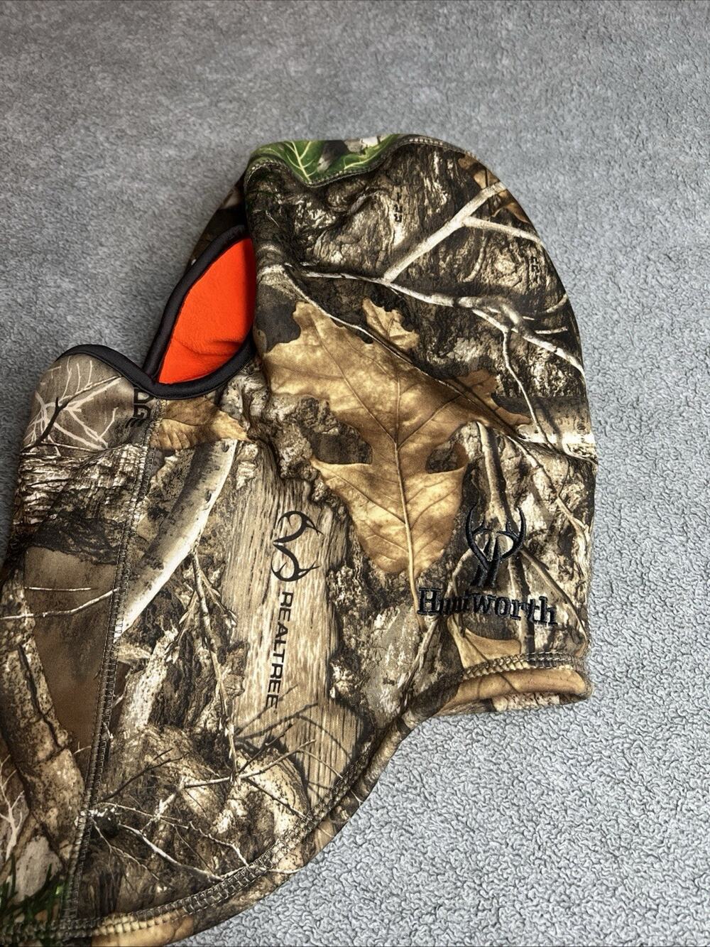 Huntworth Performance Reversible Camo/Orange Fleece Balaclava RealTree Edge